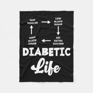 Funny Diabetic Type 1 Diabetes T1d Diabetes Fleece Blanket