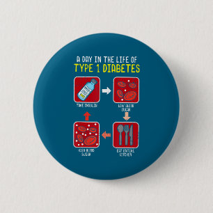 Funny Diabetic Type 1 Life Cycle Funny Diabetes  6 Cm Round Badge