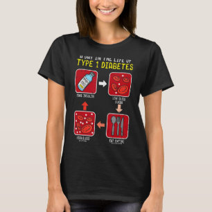 Funny Diabetic Type 1 Life Cycle Funny Diabetes  T-Shirt