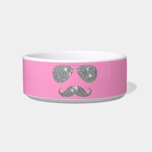 Funny Diamond Moustache With Glasses Bowl (Front)