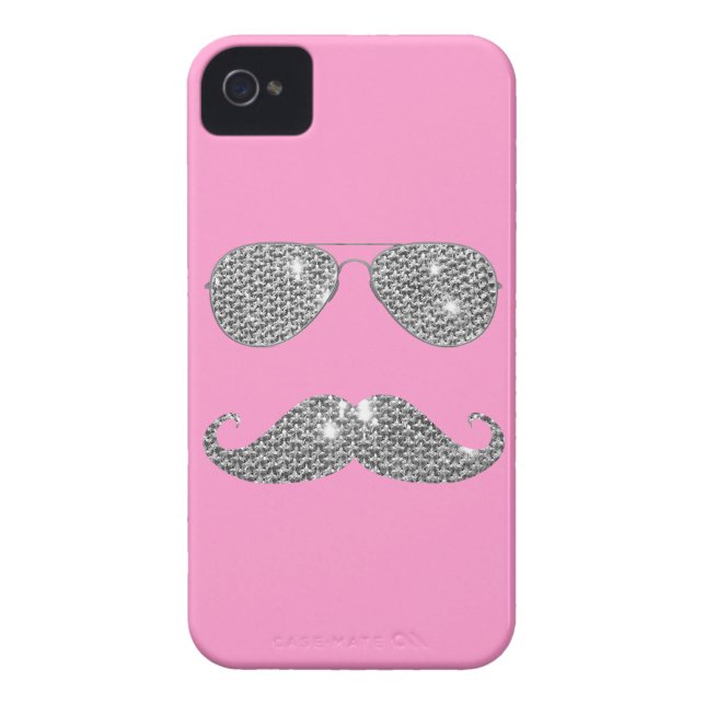 Funny Diamond Moustache With Glasses Case-Mate iPhone Case (Back)