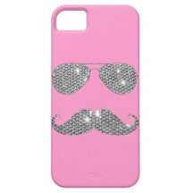 Funny Diamond Moustache With Glasses