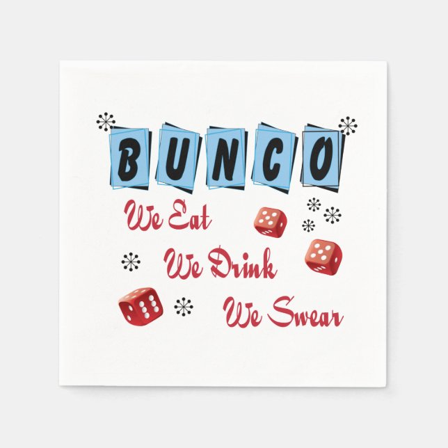 Funny Dice Bunco Napkin (Front)