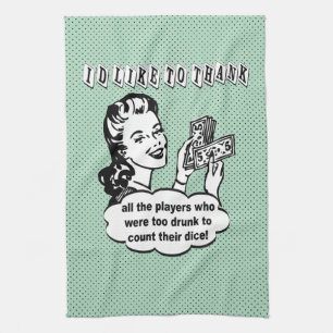 Funny Dice - I'd Like To Thank Tea Towel