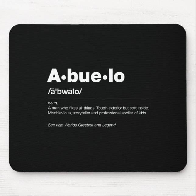 Funny Dictionary Definition Fathers Day Gift Grand Mouse Mat (Front)