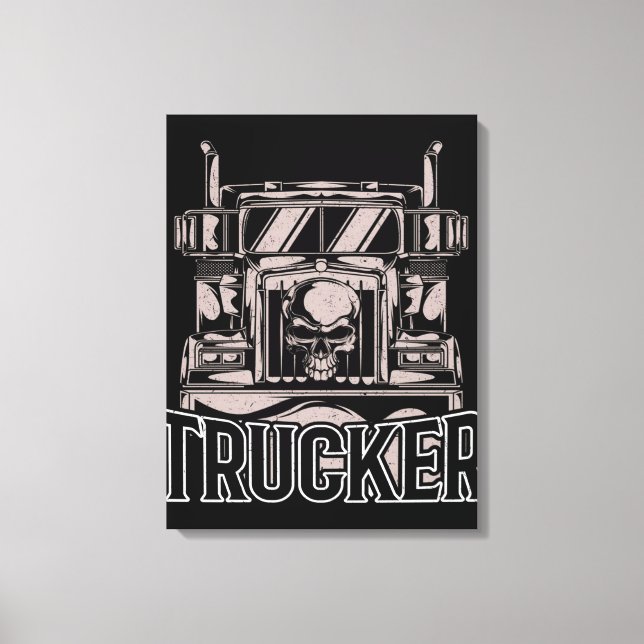 Funny Diesel Trucker Big Rig Semi Canvas Print (Front)