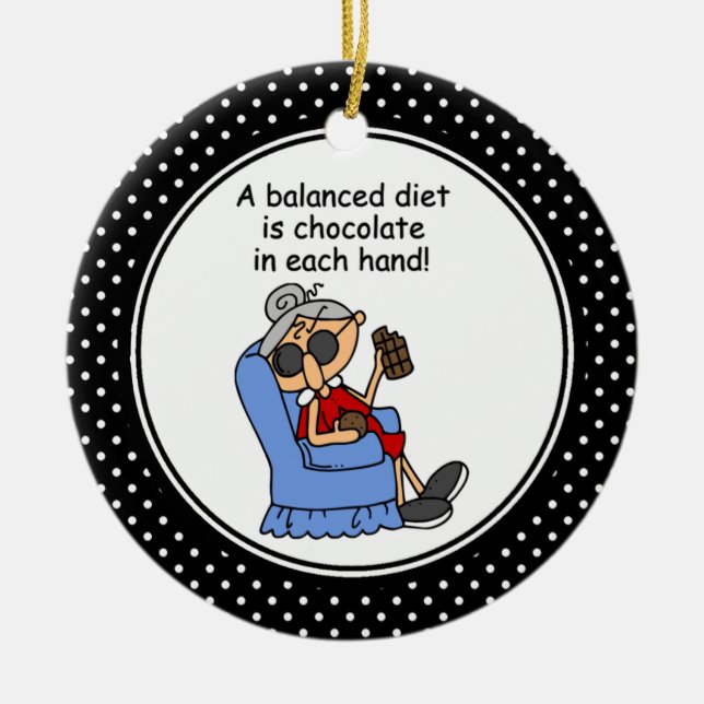 Funny Diet Humour Christmas Ornament (Front)