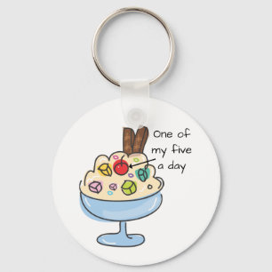 Funny Diet Quote Ice Cream Sundae Key Ring
