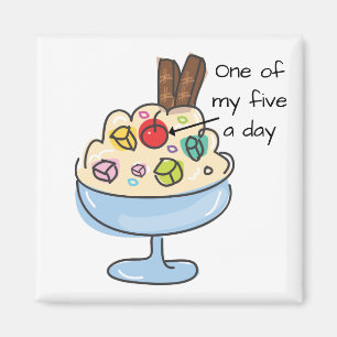 Funny Diet Quote Ice Cream Sundae Magnet