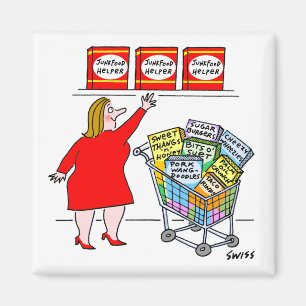 Funny Diet Reminder Dieting Cartoon Kitchen  Magnet
