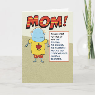 Funny Dig at Dad Mother's Day Card