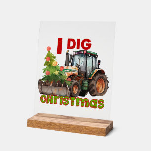 Funny dig Christmas word art Acrylic Sign