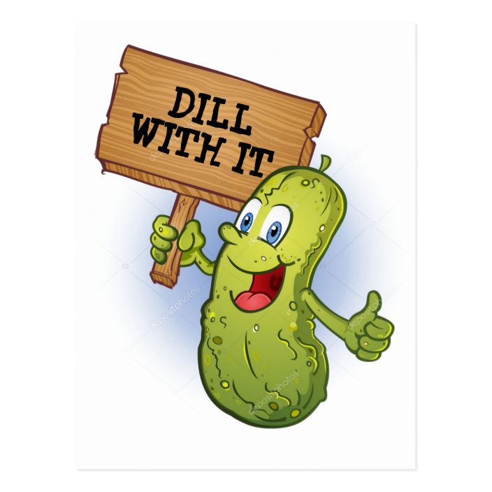Funny Dill Pickle Pun Postcard Zazzle.co.uk
