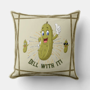 Funny Dill Pickle Two-Sided Throw Pillow
