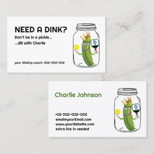 😍🤩🥒Funny Dinking coach Pickleball Business Card