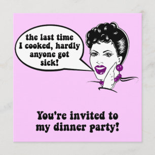 Funny dinner party invitation