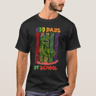 Funny Dino 100 Days Of School Happy 100 Days Rex D T-Shirt