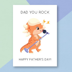 Funny Dino Dad You Rock Father's Day Card