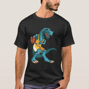 Funny Dino Playing Sketll T-rex Lover Player Kids  T-Shirt