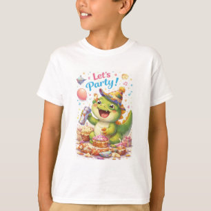 Funny Dino T-Shirt “Let’s Party” – Cute Dinosaur 