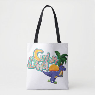 funny dino tote bag