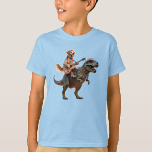 Funny Dinosaur and Dog Kids' T-Shirt