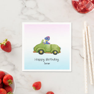 Funny dinosaur antique car B2S kids Birthday party Napkin