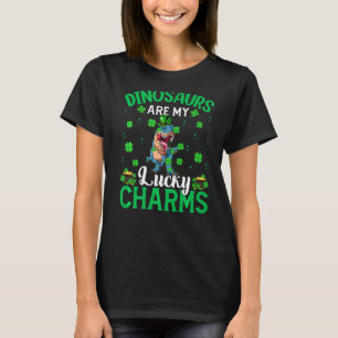 Funny Dinosaur Are My Lucky Charms Dinosaur St Pat T-Shirt