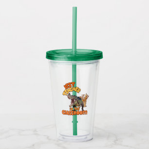 Funny Dinosaur Art Teacher Creative Classroom Acrylic Tumbler
