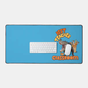 Funny Dinosaur Art Teacher Creative Classroom Desk Mat