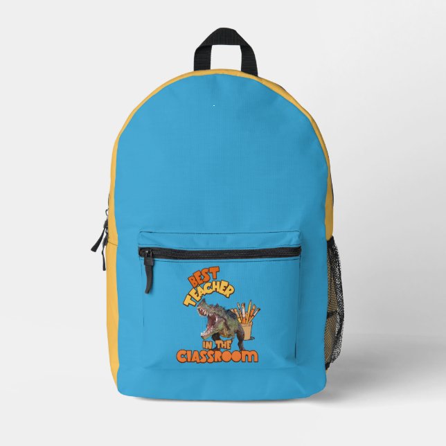 Funny Dinosaur Art Teacher Creative Classroom Printed Backpack (Front)