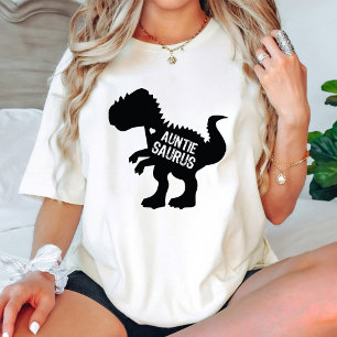 Funny Dinosaur Auntie Anniversary White T-Shirt