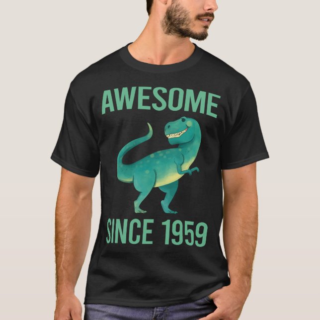 Funny Dinosaur - Awesome Since 1959 T-Shirt (Front)