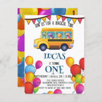 Funny dinosaur Back To School Bus boy Birthday 