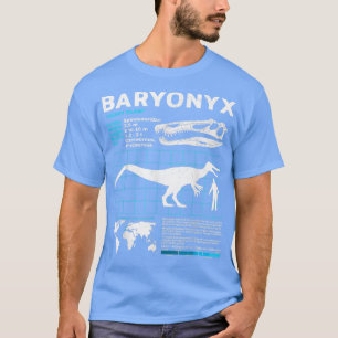 Funny Dinosaur Baryony Fact Sheet Fossils Data T-Shirt