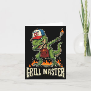 Funny Dinosaur Bbq Grilling Dad Fathers Day Summer Card