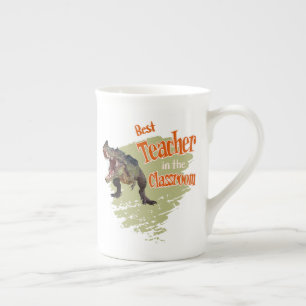 Funny Dinosaur Best Teacher in the Classroom Bone China Mug