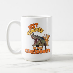 Funny Dinosaur Best Teacher in the Classroom  Coffee Mug