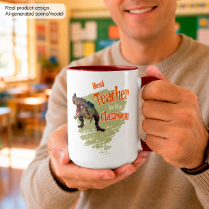 Funny Dinosaur Best Teacher in the Classroom Mug