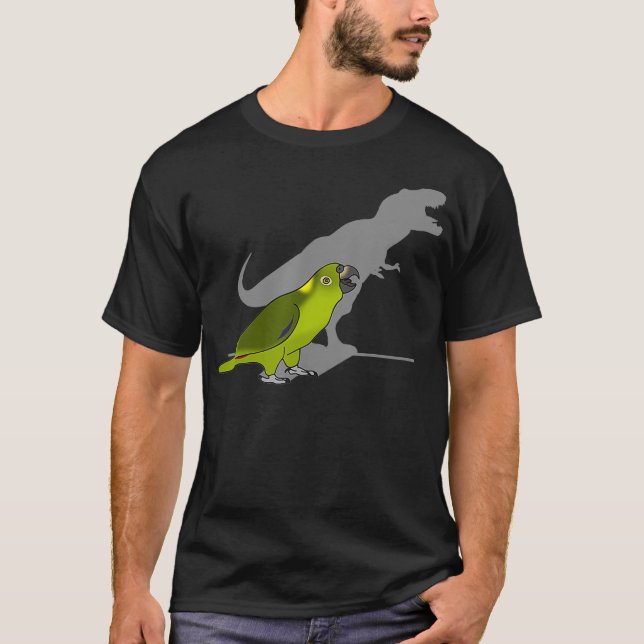 Funny dinosaur Birb T-rex Yellow Naped Amazon T-Shirt (Front)