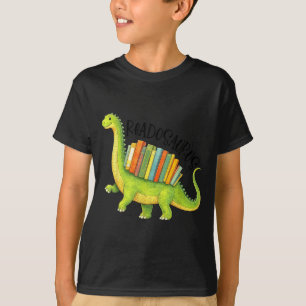Funny Dinosaur Book Lover Bookworm Reading Books T-Shirt