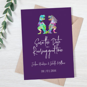 Funny Dinosaur Bride and Groom Wedding Save The Date