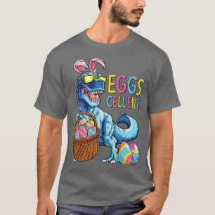 Funny Dinosaur Bunny Holding Easter Boys Egg Easte T-Shirt