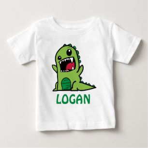 Funny dinosaur cartoon with name baby T-Shirt