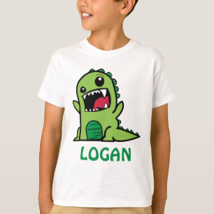 Funny dinosaur cartoon with name T-Shirt