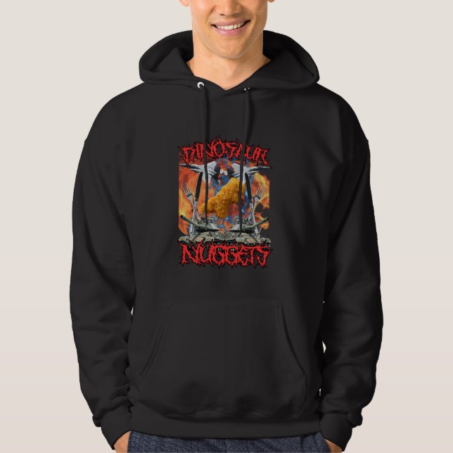 Funny Dinosaur Chicken Nugget Bootleg Hardcore Fla Hoodie (Front)