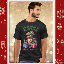 Funny Dinosaur Christmas T-Shirt for Men, Family