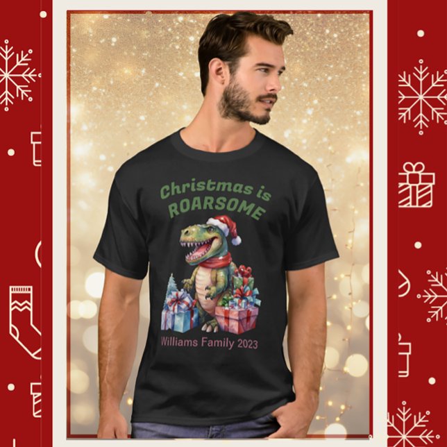 Funny Dinosaur Christmas T-Shirt for Men, Family (Creator Uploaded)