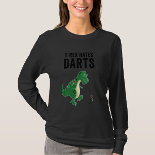 Funny Dinosaur Cool T Rex Hates Darts Sports Play T-Shirt