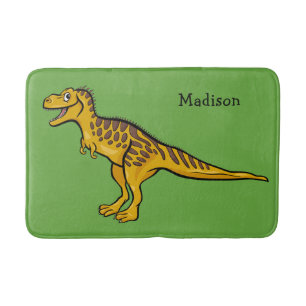 Funny Dinosaur custom name & colour bath mats